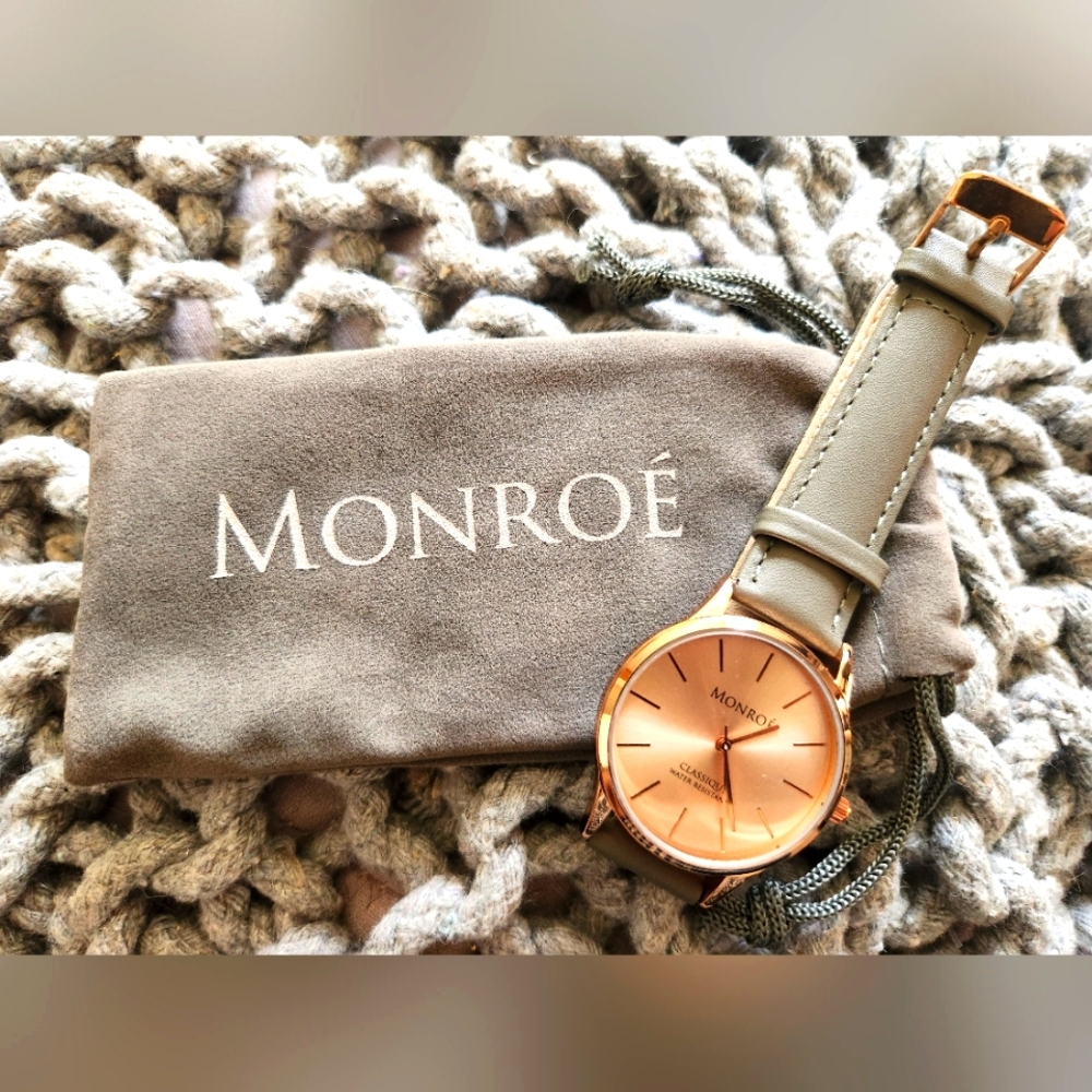 NWT Monroe‎ Watch- Rose gold/gray